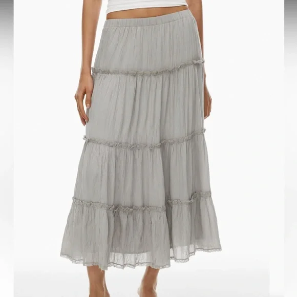 Aritzia Gray Tiered Maxi Skirt - Picture 5 of 7